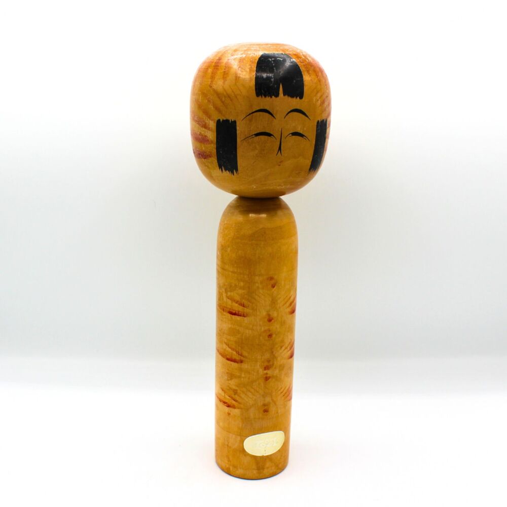 Vintage Japanese Kokeshi Doll 12” Signed Junpei 1984 Handcrafted Wooden Figurine
